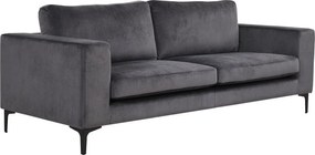 Sofá Dallas 2910, Número de lugares: 3, Indisponível, Indisponível, Preto, Cinzento escuro, 215x88x84cm, Tecido, Pernas: Metal