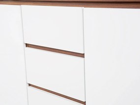 Aparador com 3 gavetas e 2 portas branco e castanho escuro PITTSBURGH Beliani