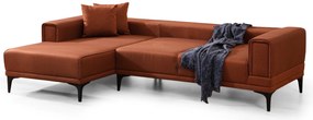 Sofá-Cama de Canto Horizon – Vermelho Telha – 140x250 cm