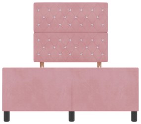 Cama vidaXL Rosa 120x190 cm Veludo
