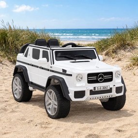 Carro elétrico para crianças Mercedes-Maybach G650, 12V, pneus em borracha, assento em pele sintética Branco