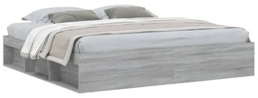 Estrutura de cama 200x200 cm cinzento sonoma