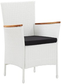 5 pcs conjunto de jantar para exterior vime PE branco