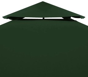 Cobertura de substituição p/ gazebo 310 g/m² verde 3x3 m