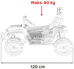 Jipe elétrico para Crianças 2 Lugares 24V 4x4 PASSION 4x4 Off-Road Rodas Espuma EVA, Assento couro ecológico Branco