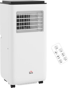 HOMCOM Ar-condicionado portátil 7000BTU 2kW 5 em 1 arrefecimento, desumidificador, ventilador, automático, modo noite, 2 velocidades | Aosom Portugal