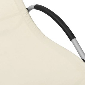 Espreguiçadeiras 2 pcs textilene cor creme e cinzento