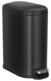 Lixeira de banheiro SONGMICS, Lixeira pequena de 10 L com tampa, Lixeira de banheiro com pedal, fina para espaços pequenos, Aço, fechamento suave, Preto LTB010B02