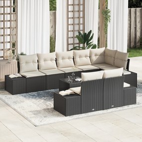 vidaXL Conjunto de Sofá de Jardim de 8 Peças com Almofadas de Rattan Sintético Marrom