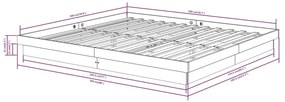 Estrutura de cama super king 180x200 cm madeira maciça