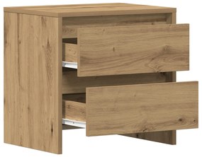 Mesa de cabeceira vidaXL Carvalhos Artesanal 45x34x44,5 cm Madeira Eng