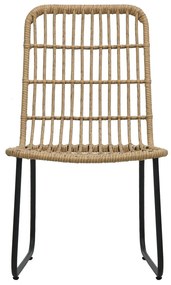 3 pcs conjunto bistrô vime PE cor carvalho