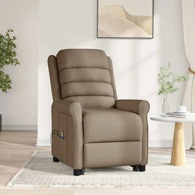 vidaXL Poltrona de massagens elevatória couro artificial cappuccino
