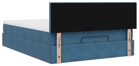 Estrutura de cama otomana com colchão 140x190cm azul escuro