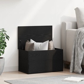 Caixa de Armazenamento vidaXL com Tampa em Carvalho Preto 60x35x35 cm Madeira Engenharia