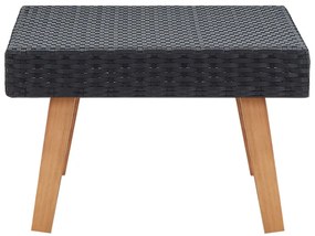 Mesa de centro para jardim vime PE preto