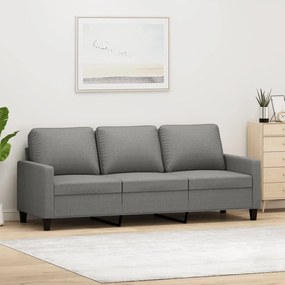 vidaXL Sofá de 3 lugares 180 cm tecido cinza-escuro