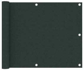 vidaXL Tela de varanda 75x400 cm tecido Oxford verde-escuro