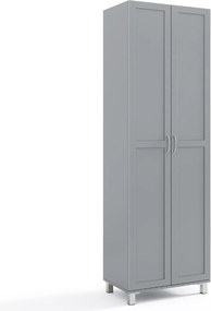 Armário alto de arrumação 61 x 39 x 187 cm com porta dupla, prateleiras ajustáveis e design anti-tombamento para cozinha, sala de estar e quarto – cin