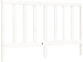 Cama sem colchão 160x200 cm madeira de pinho maciça branco