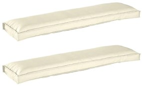vidaXL Cushions de Palete para Banco 2 pcs Creme 150x40x8 cm Tecido Oxford