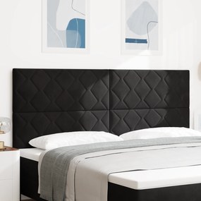 Cabeceira LED vidaXL - Design em Blocos de Diamante Pretos - 200 cm - Veludo