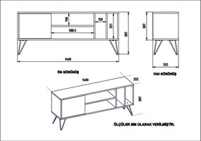 Móvel TV Mistico – Nogueira – 140 cm x 58,7 cm x 35,5 cm
