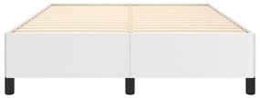 Estrutura de cama 140x200 cm couro artificial branco