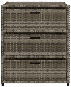 Armário de arrumação para jardim 55x59x69 cm vime PE cinzento