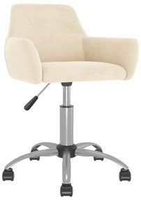 vidaXL Cadeira de jantar giratória veludo cor creme