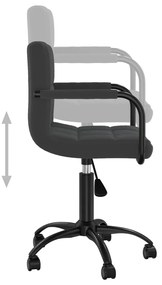 Cadeira de escritório giratória veludo preto