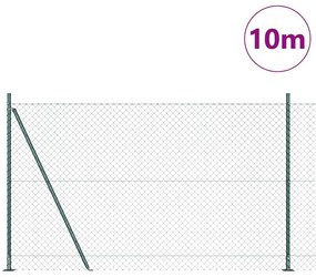 Conjunto de Postes de Cerca Prateado 10 x 1.4 m Aço Galvanizado