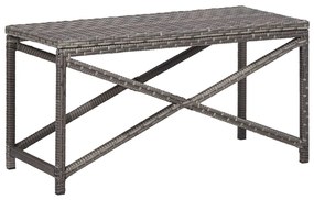 vidaXL Banco de jardim 80 cm vime PE cinzento