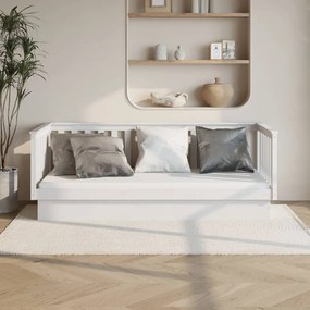 Sofá-cama 90 x 200 cm madeira de pinho maciça branco