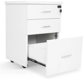Bloco de Gavetas em Melamina Branco 400x400x610mm Riva