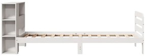 Cama sem colchão 90x200 cm madeira de pinho maciça branco