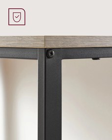 Secretária de escritório de design industrial com 2 prateleiras 50 x 100 x 75 cm greige-preto