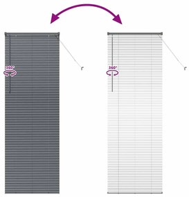 Persiana de Janela Cinzento-escuro 80 x 220 cm Alumínio