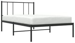 Estrutura de cama com cabeceira 100x200 cm metal preto