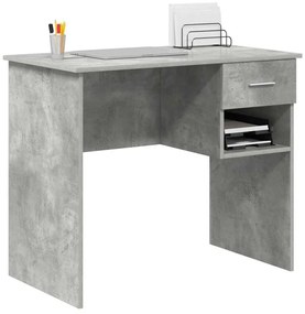 Mesa com armazenamento cinza concreto 90x49.5x75 cm madeira engenheira
