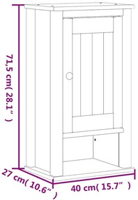 Móvel de parede p/ WC BERG 40x27x71,5 cm pinho maciço preto
