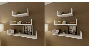 vidaXL Prateleiras de parede 6 pcs branco