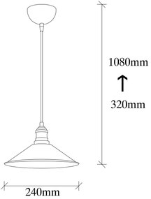 Chandelier Berceste – Preto – 24 cm x 108 cm