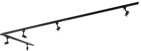 Sistema de calhas de iluminação inteligente preto monofásico com 5 luzes incluindo Wifi GU10 - Iconic Jeany