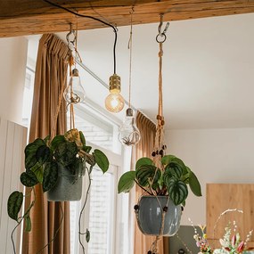 Candeeiro de suspensão moderno dourado com ficha - Cavalux