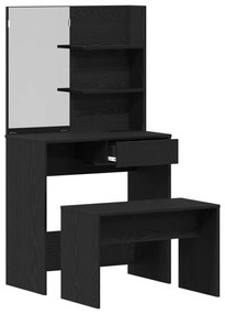Conjunto de Tocador vidaXL Carvalho Preto Madeira de Engenharia, Tocad