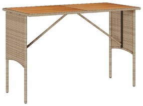 3 pcs conjunto de jantar p/ jardim com almofadões vime PE bege