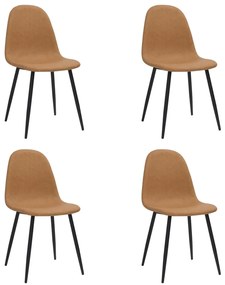 vidaXL Cadeiras de jantar 4 pcs couro artificial castanho-claro