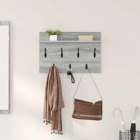 vidaXL Cabideiro de Parede Sonoma cinzento 60 x 40 x 12 cm