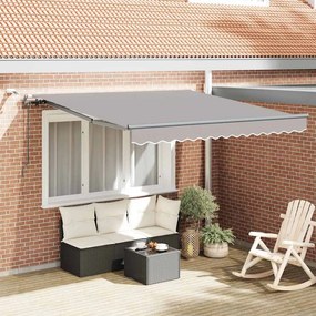 Toldo Retrátil Automático vidaXL com LED Cinza Claro 300x250 cm